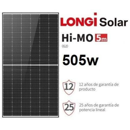 Panel Solar LONGI 505W Hi-MO5m Marco Negro
