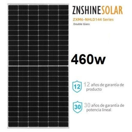 Panel Solar ZnShine 460W Doble Cristal