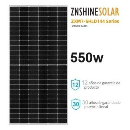 Panel Solar ZnShine 550W Doble Cristal