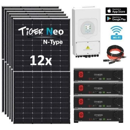Kit Solar Deye 6 000W 29 000wh/día Litio 20 4Kw