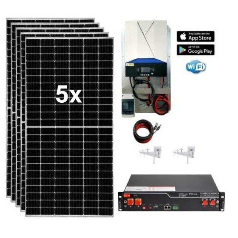 Kit Solar 5 000W 48V 7 200wh/día Litio 2 4Kw
