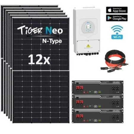 Kit Solar Deye 5 000W 29 000wh/día Litio 15 3Kw