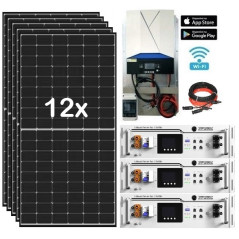 Kit Solar 5 000W 48V 29 000wh/día Litio 15 3Kw