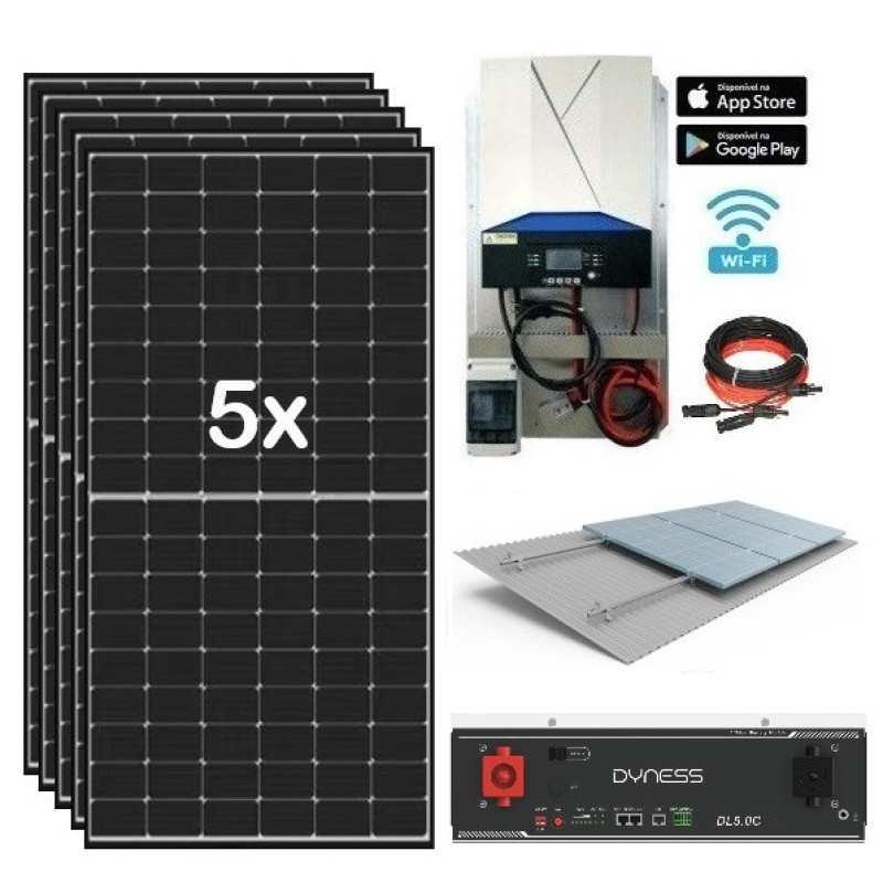 Kit Solar 5 000W 48V 12 000wh/día Litio 5 1Kw