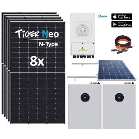 Kit Solar Deye 5.000W 19.000wh/día Litio 10.2Kw