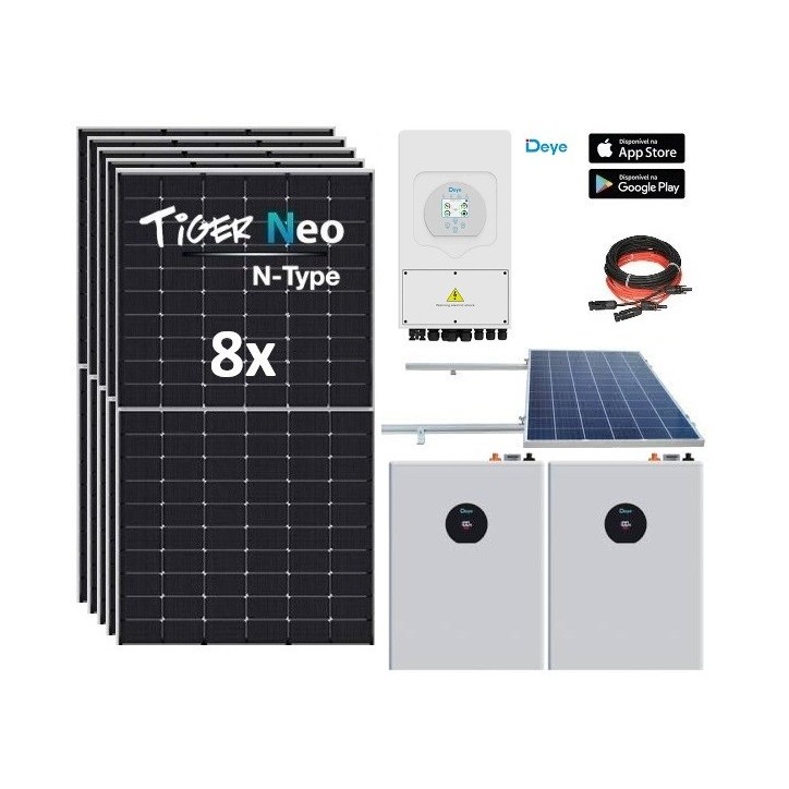 Kit Solar Deye 5.000W 19.000wh/día Litio 10.2Kw
