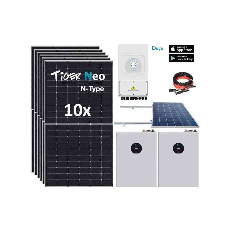 Kit Solar Deye 5.000W con dos baterías batería Deye SE-F5 Pro-C - 51.2V 5.12kWh
