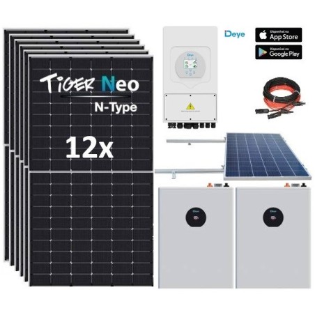 Kit Solar Deye 5.000W 29.000wh/día Litio 10.2Kw