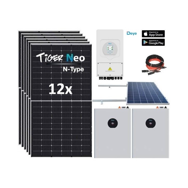Kit Solar Deye 5.000W 29.000wh/día Litio 10.2Kw Kit Solar Deye 5.000W 29.000wh/día Litio 10.2Kw