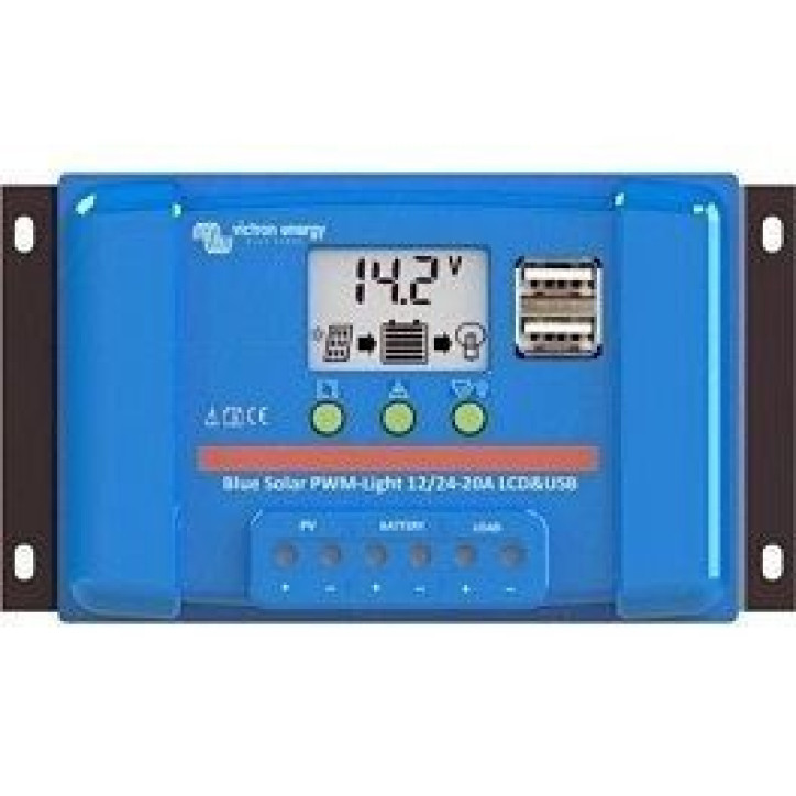 Regulador PWM 30A 12/24V Victron BlueSolar LCD USB